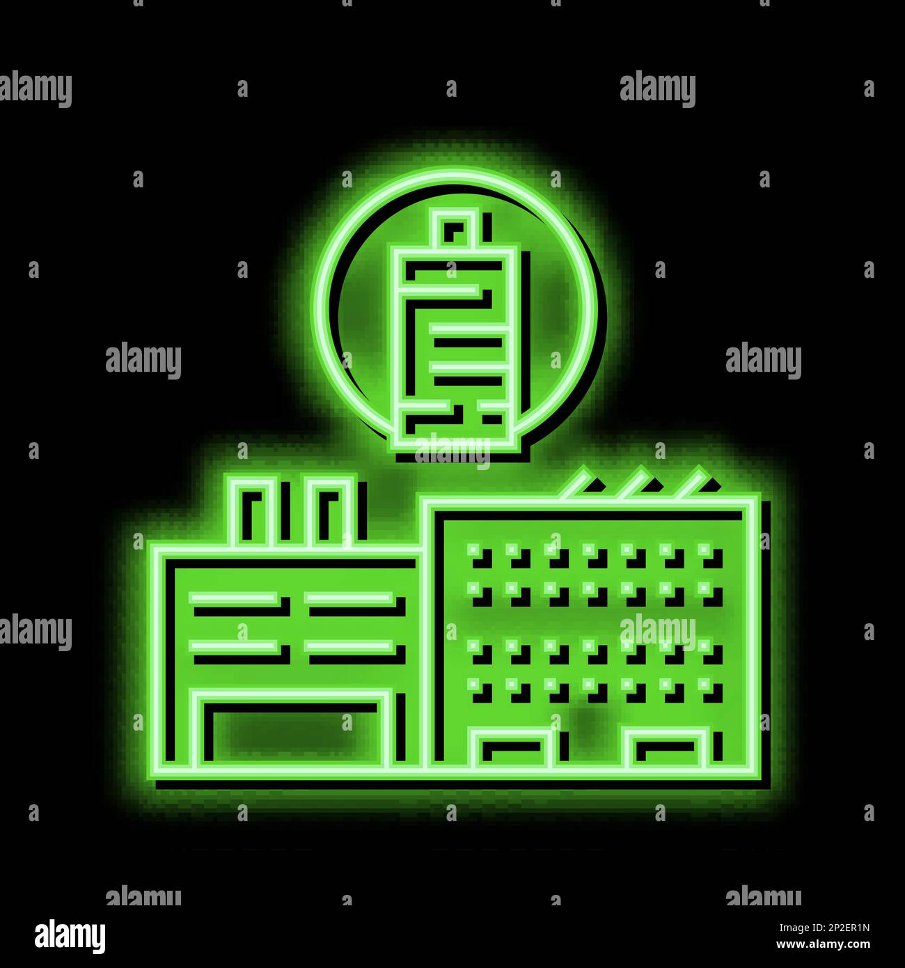 factory production textile neon glow icon illustration Stock Vector ...