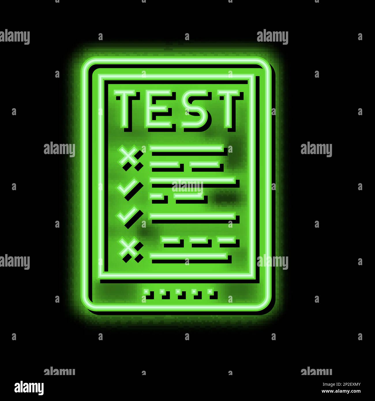 online test neon glow icon illustration Stock Vector Image & Art - Alamy