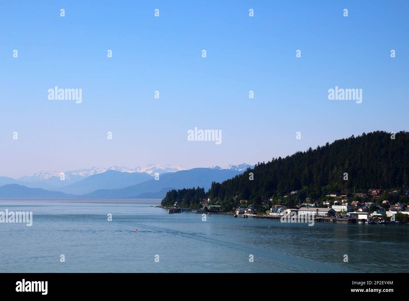 View of the small town of Wrangell, one of Alaska's oldest and most