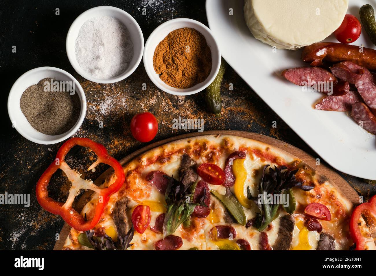 food photography art pizza menu concept Stock Photo - Alamy