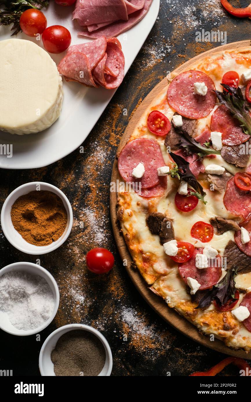 food photography art pizza menu concept Stock Photo - Alamy