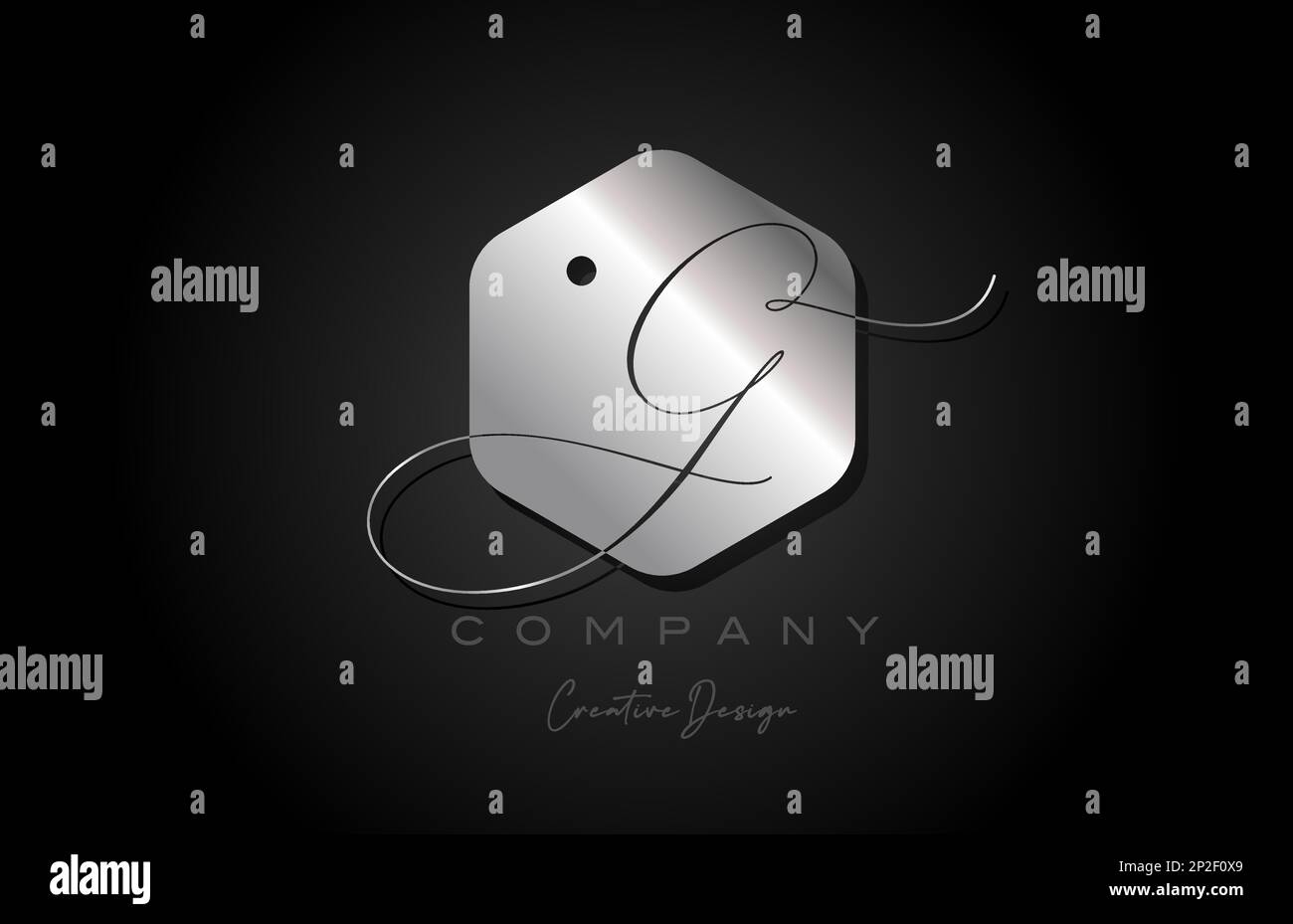 silver grey G alphabet letter logo icon design with metal and elegant ...
