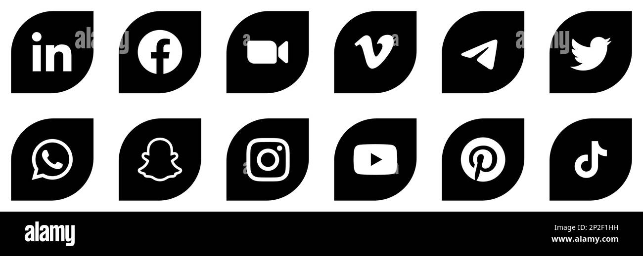 TikTok, Instagram, Youtube, Pinterest, LinkedIn, Facebook, Zoom, Vimeo