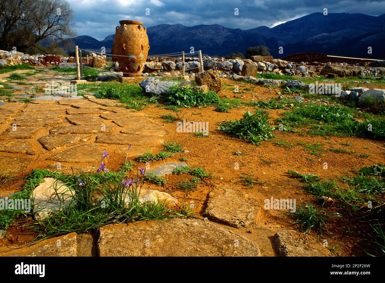 Crete Greece Malia Palace Archaeological Site Pithos Jar Stock Photo