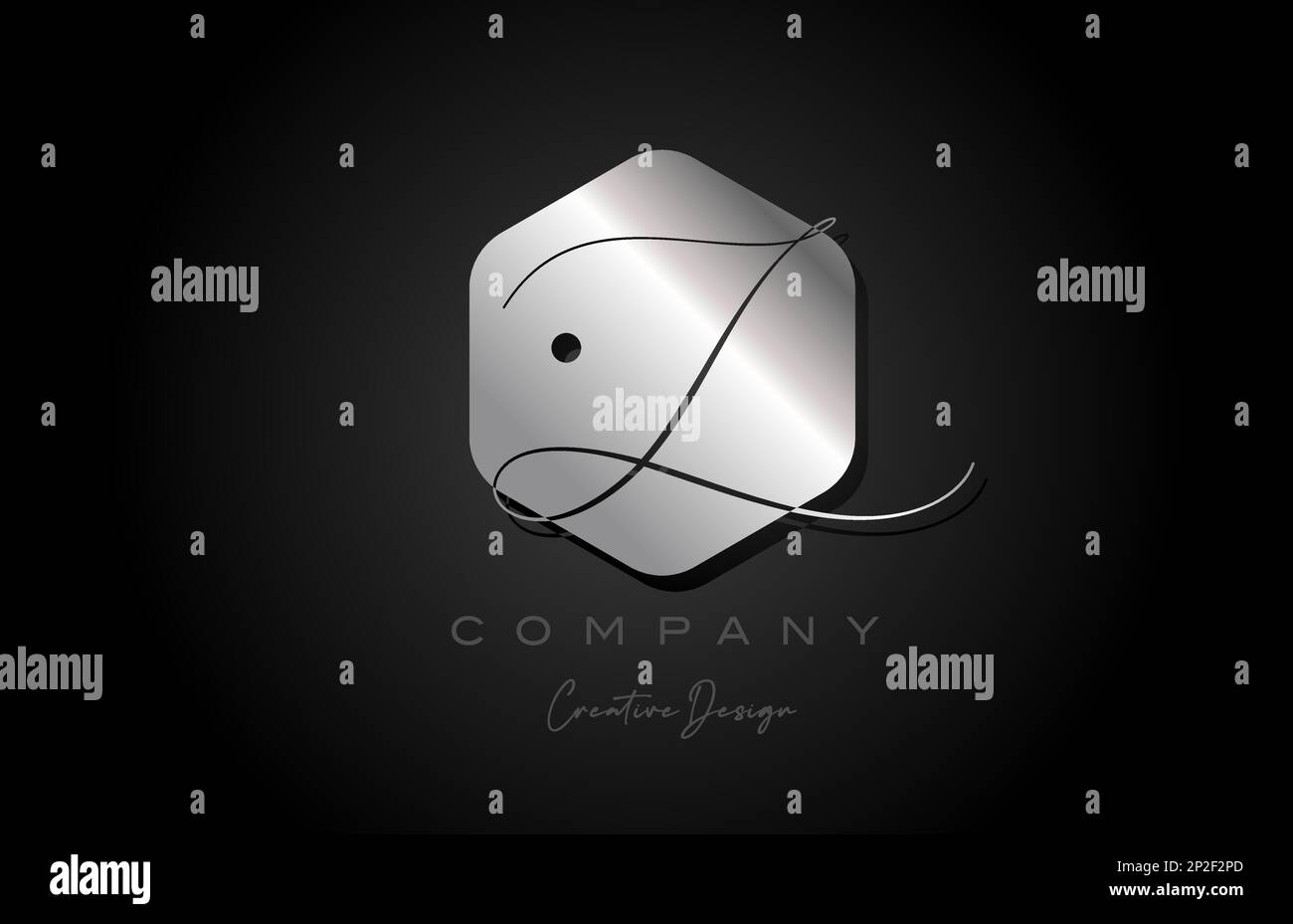 silver grey L alphabet letter logo icon design with metal and elegant ...