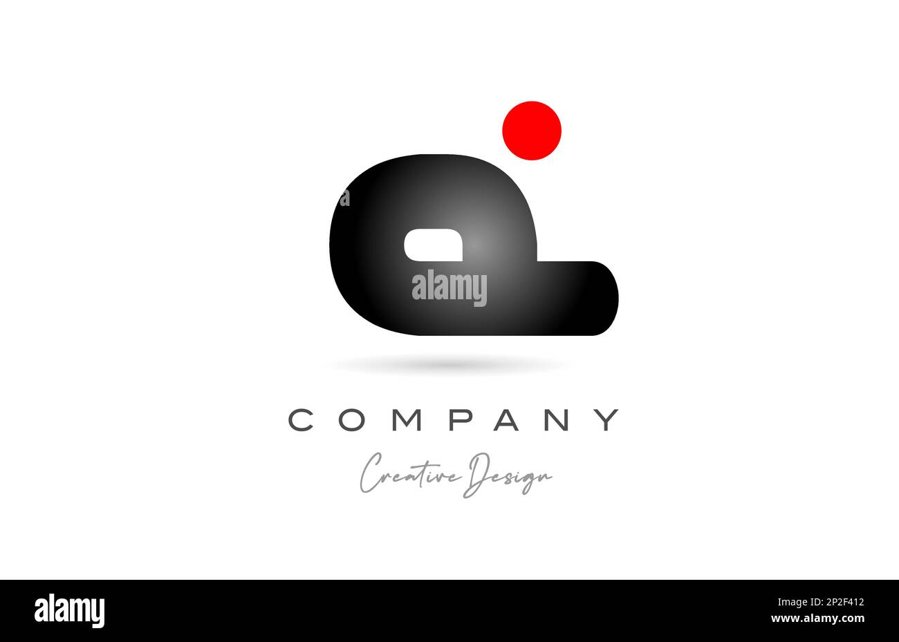 red black dot E alphabet letter logo icon design with gradient ...