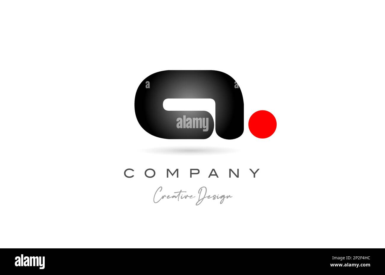 red black dot A alphabet letter logo icon design with gradient ...