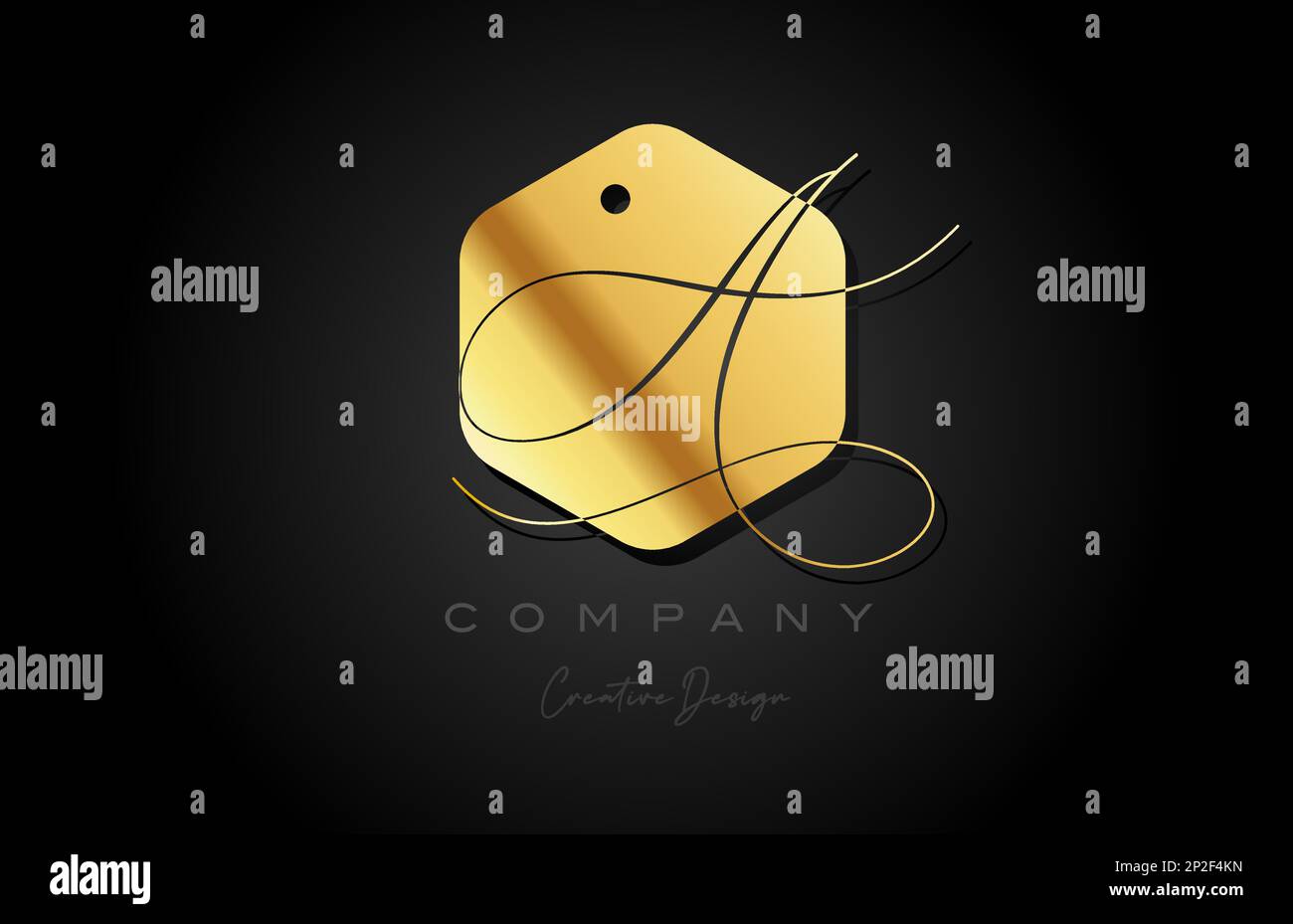 gold golden A alphabet letter logo icon design with dot and elegant ...