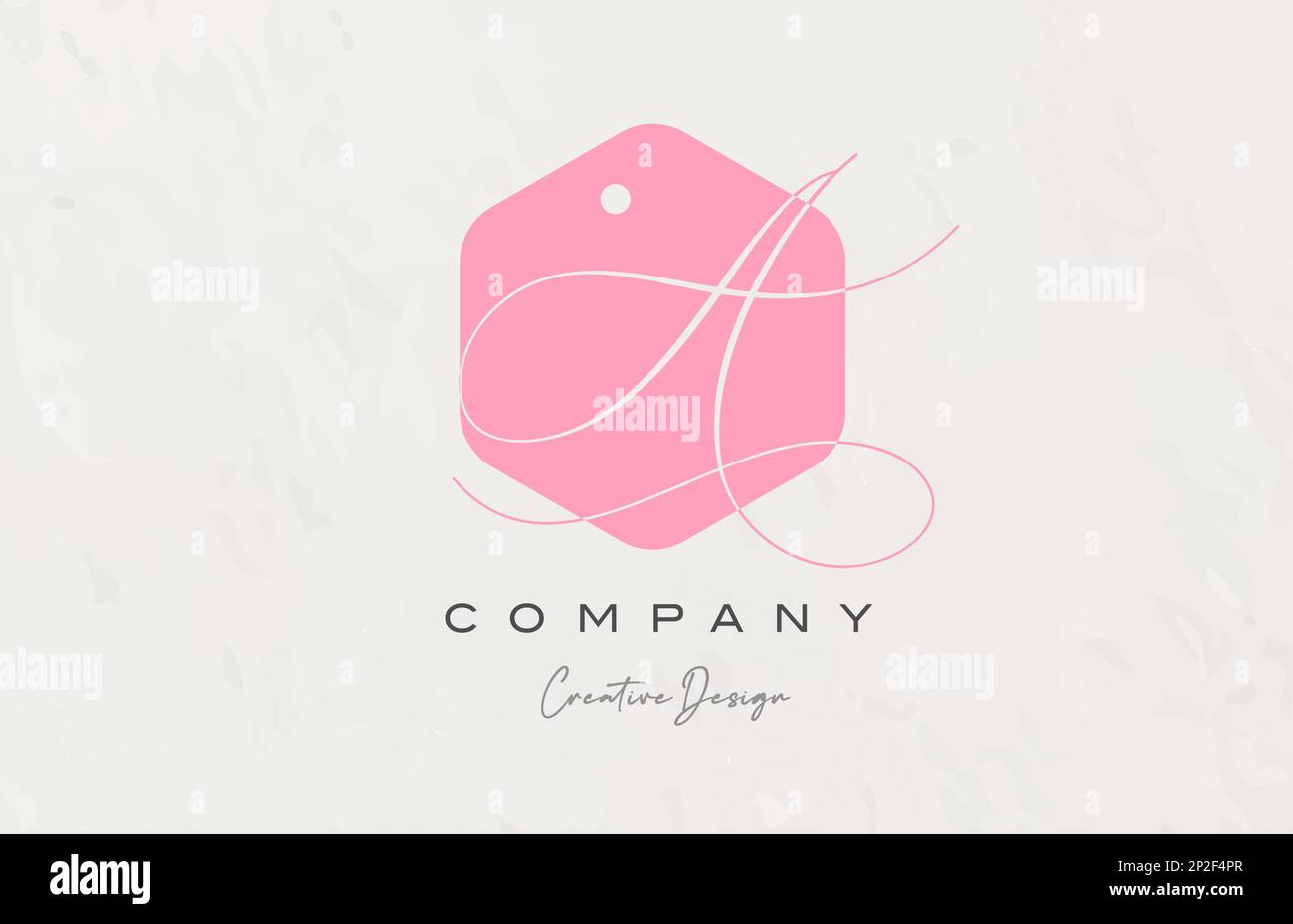 pink polygon A alphabet letter logo icon design with dot and elegant ...