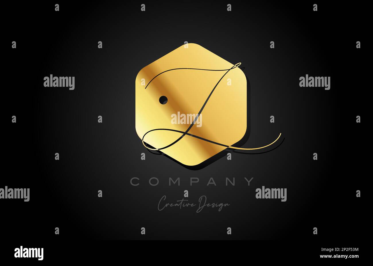 gold golden L alphabet letter logo icon design with dot and elegant ...