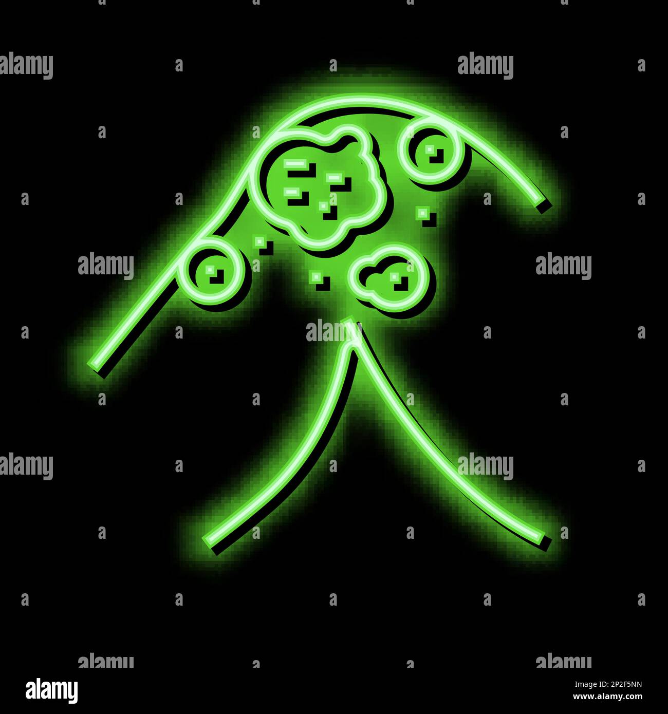 atopic dermatitis neon glow icon illustration Stock Vector