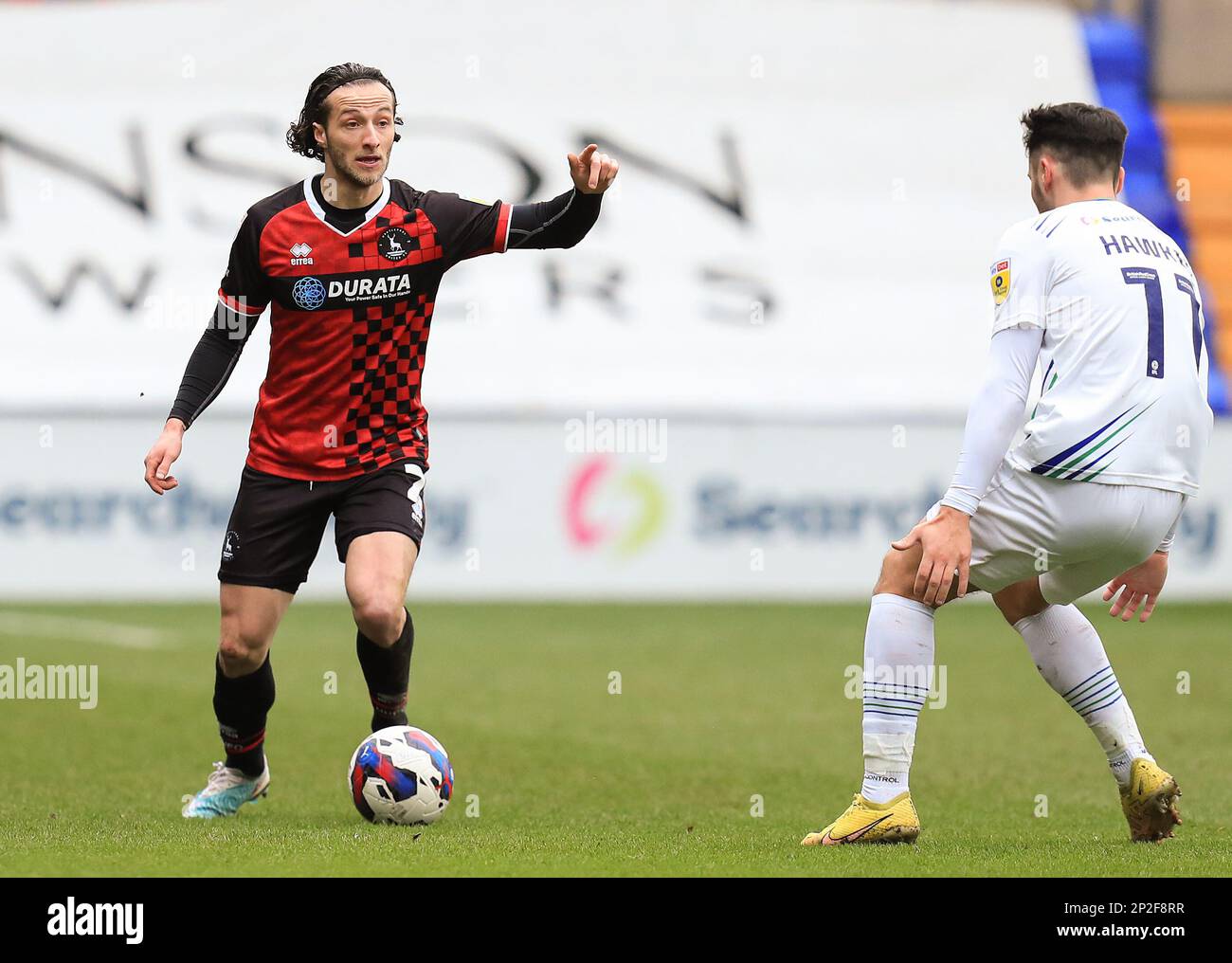 Hartlepools Jamie Sterry during the Sky Bet League 2 match between Tranmere Rovers and Hartlepool United at Prenton Park, Birkenhead on Saturday 4th March 2023. (Photo: Chris Donnelly | MI News) Credit: MI News & Sport /Alamy Live News Stock Photo