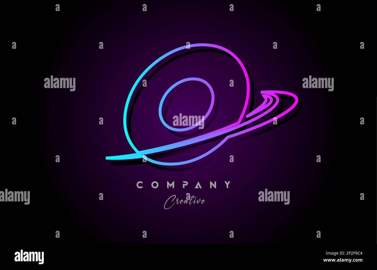 blue and pink alphabet O letter logo icon design with swoosh. Creative ...