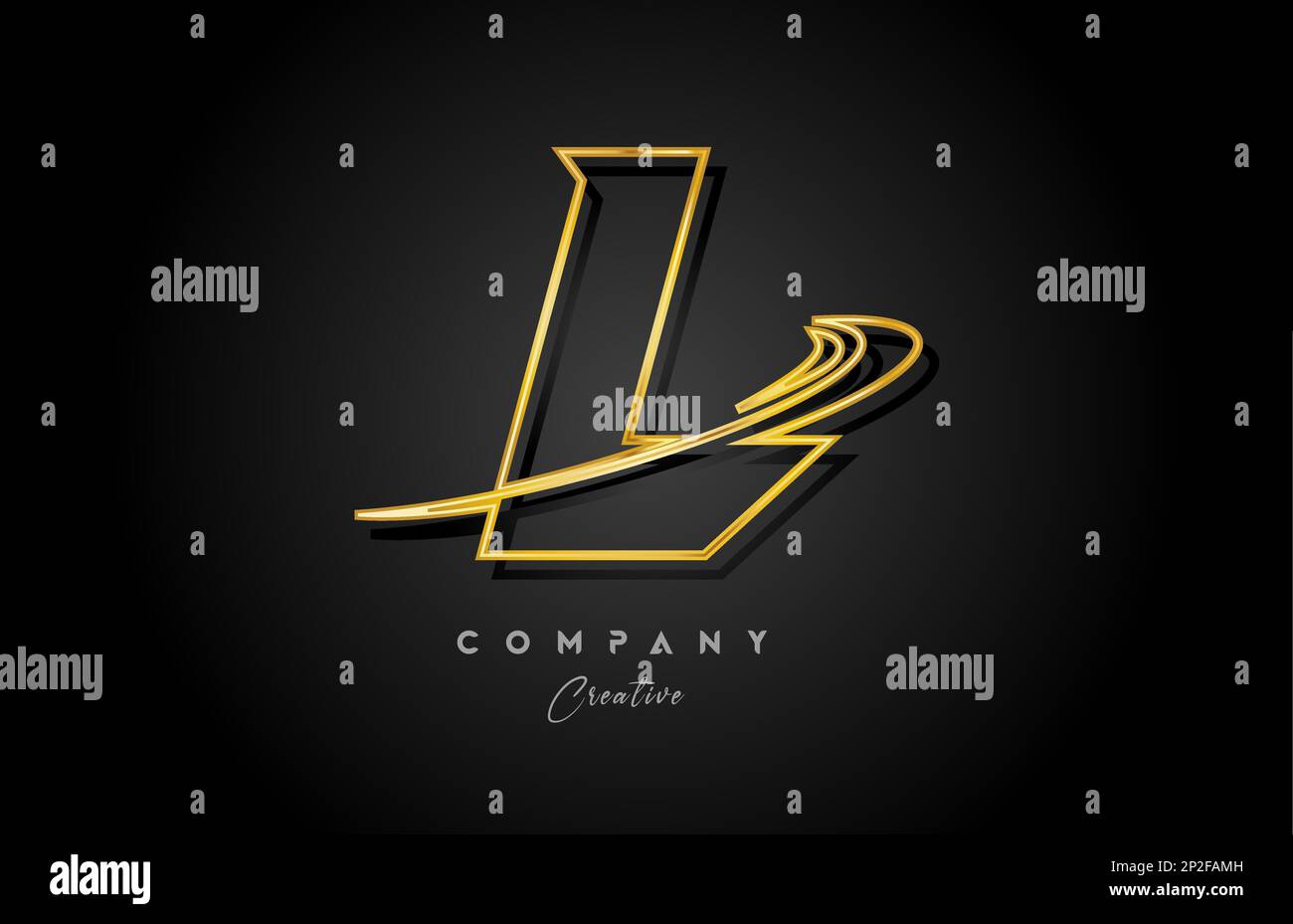 gold L alphabet letter logo icon design with golden swoosh. Creative ...