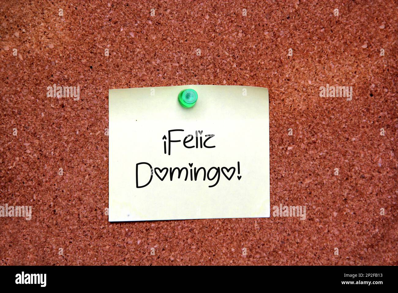 White and colored notes on cork board with message in spanish language