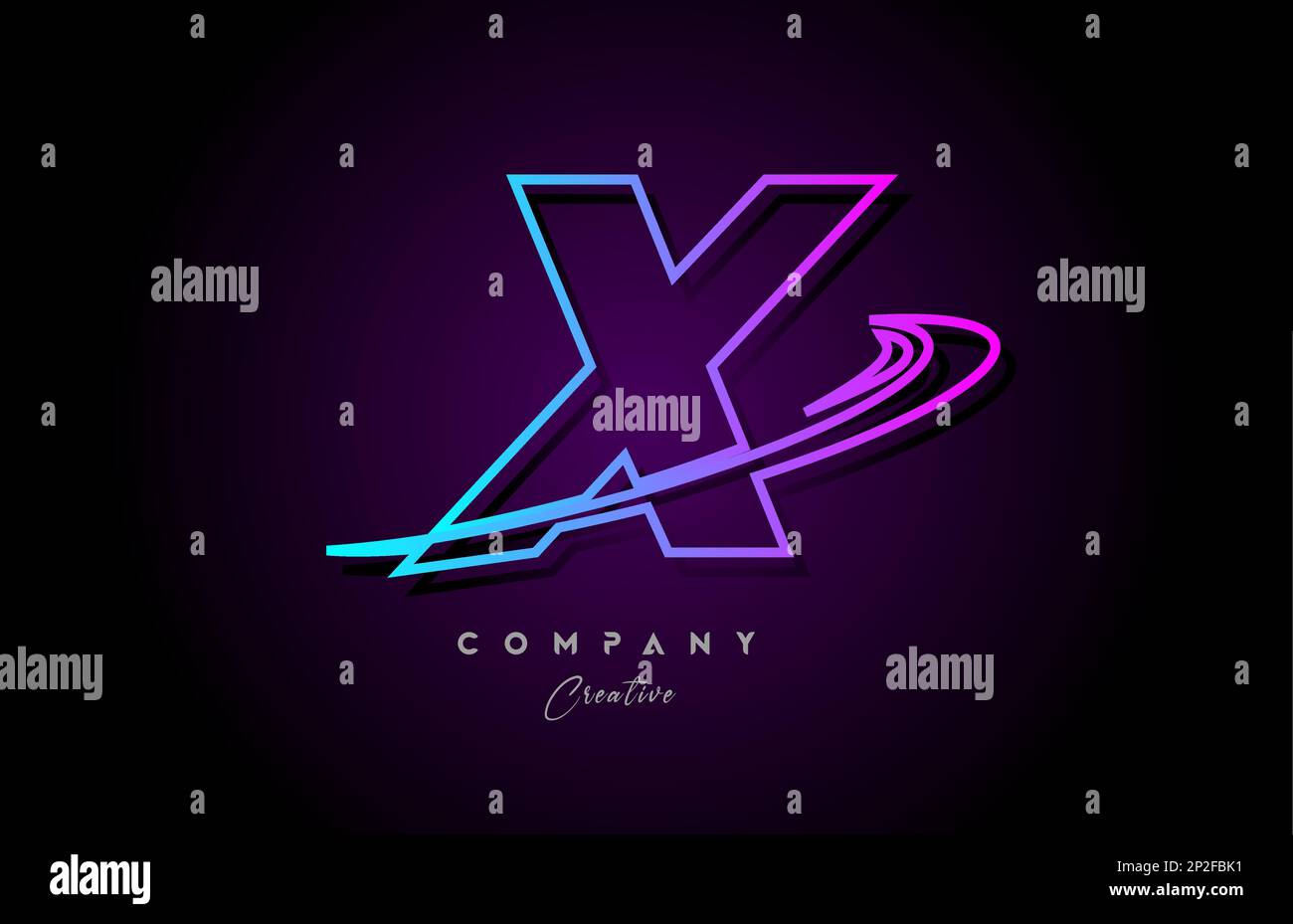 blue and pink alphabet X letter logo icon design with swoosh. Creative ...