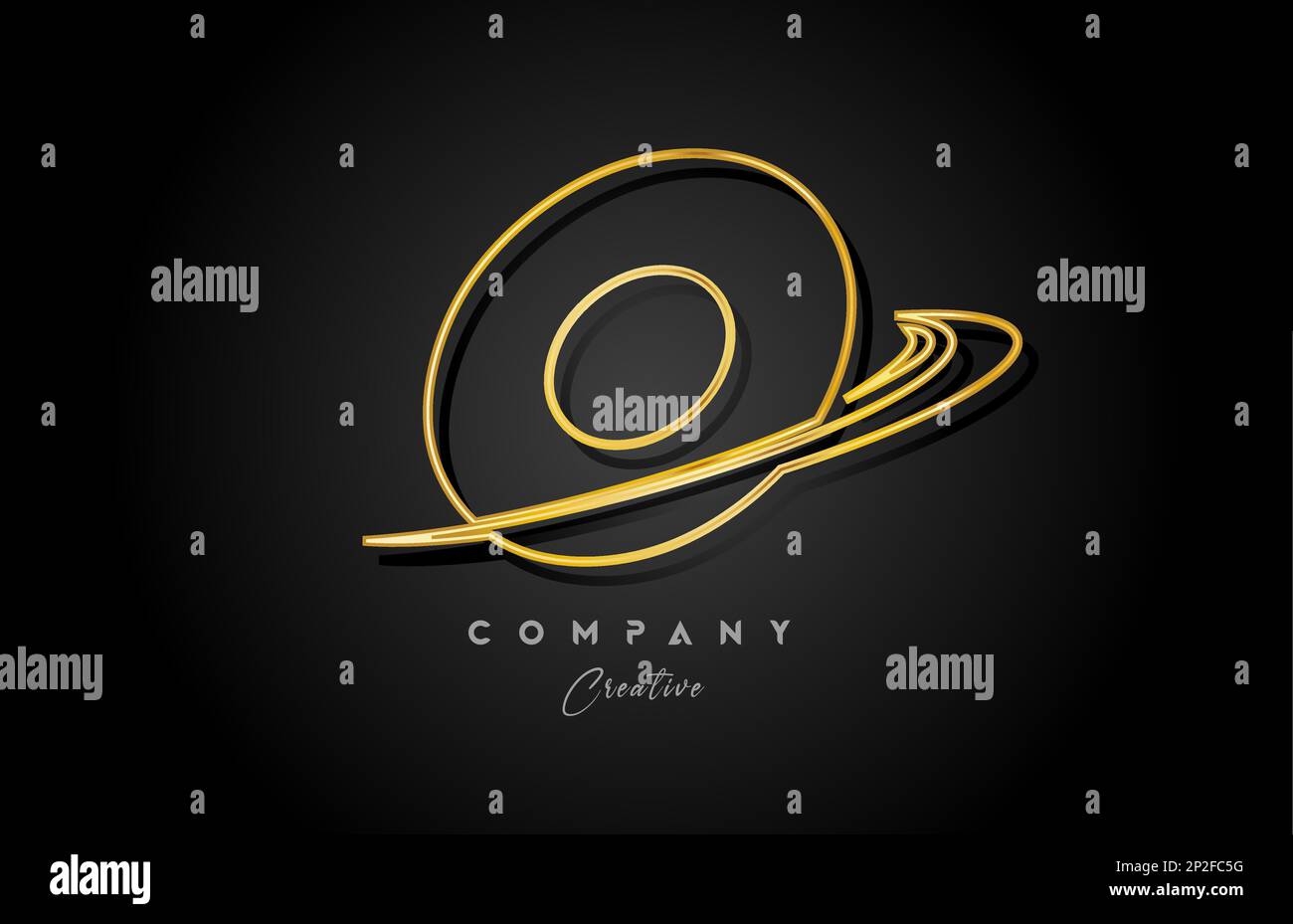 gold O alphabet letter logo icon design with golden swoosh. Creative ...