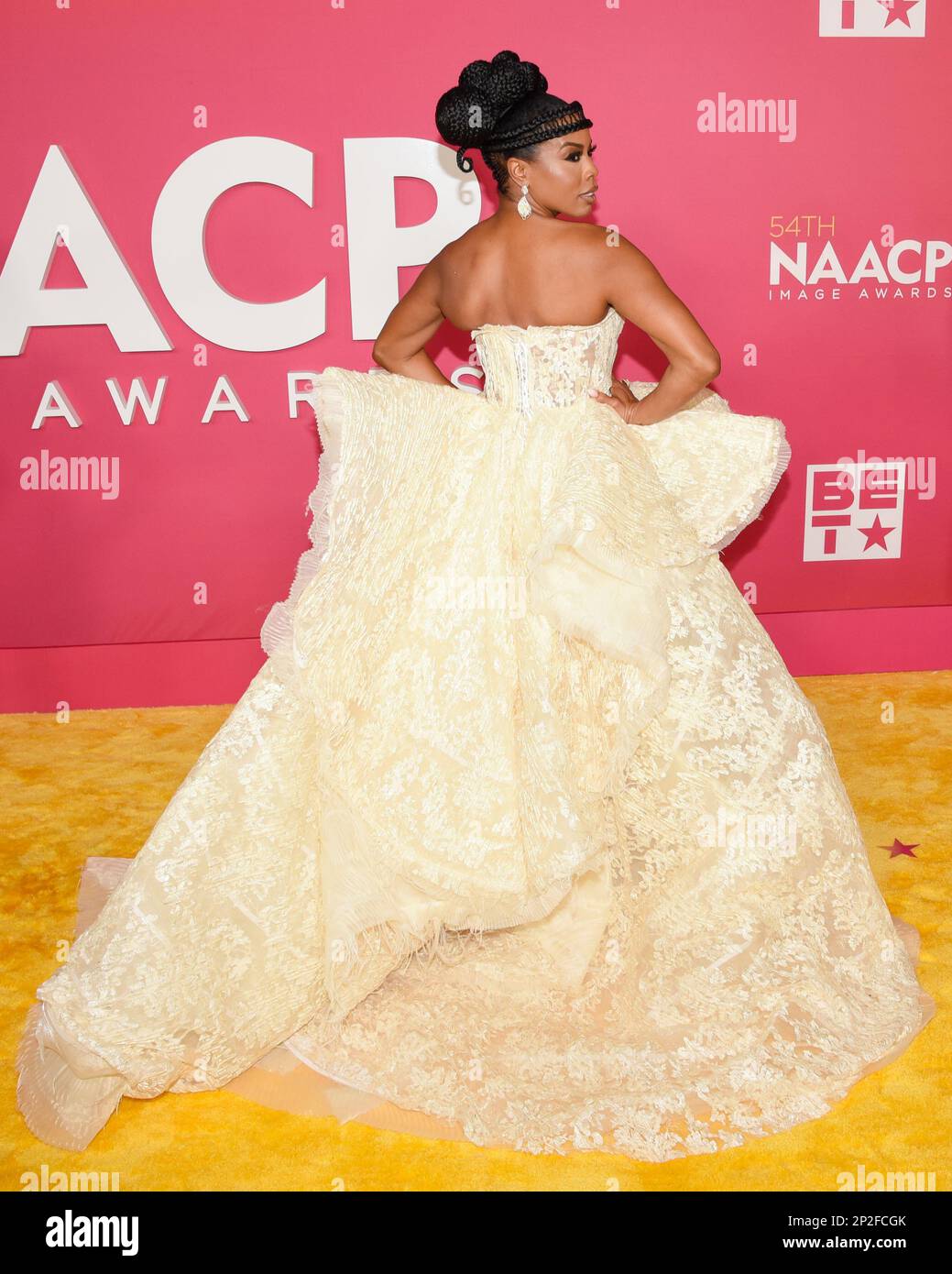 25 February 2023 Pasadena, California Brandee Evans. 54th NAACP Image Awards at Pasadena