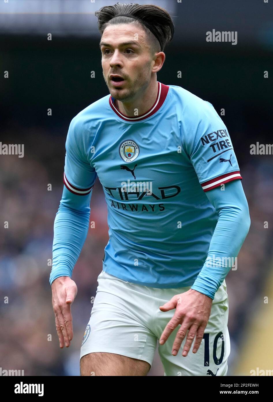 Manchester, England, 4th March 2023. Jack Grealish of Manchester City during the Premier League match at the Etihad Stadium, Manchester. Picture credit should read: Andrew Yates / Sportimage Stock Photo