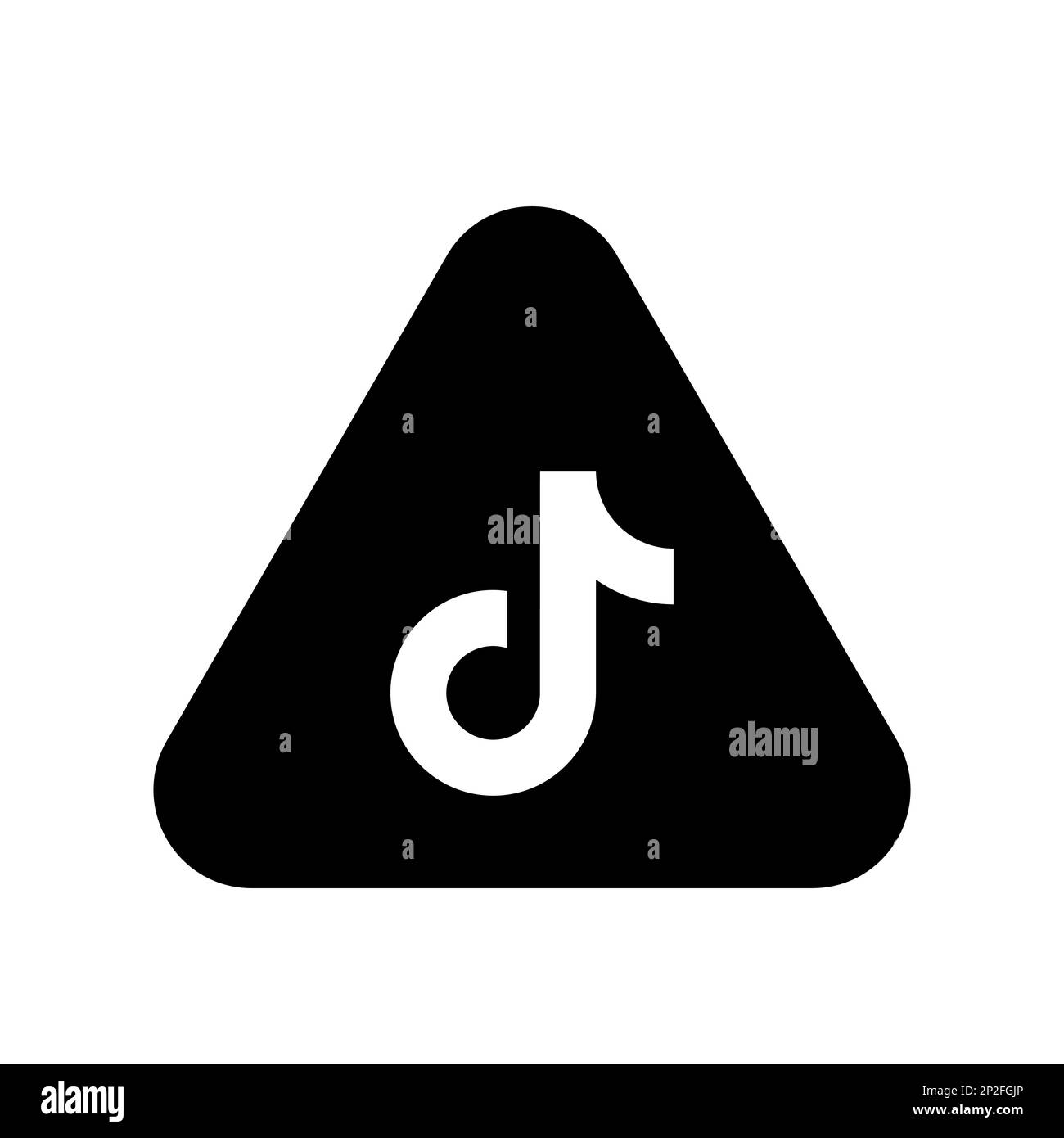 TikTok social media app icon. Black silhouete square shape vector  illustration Stock Vector Image & Art - Alamy