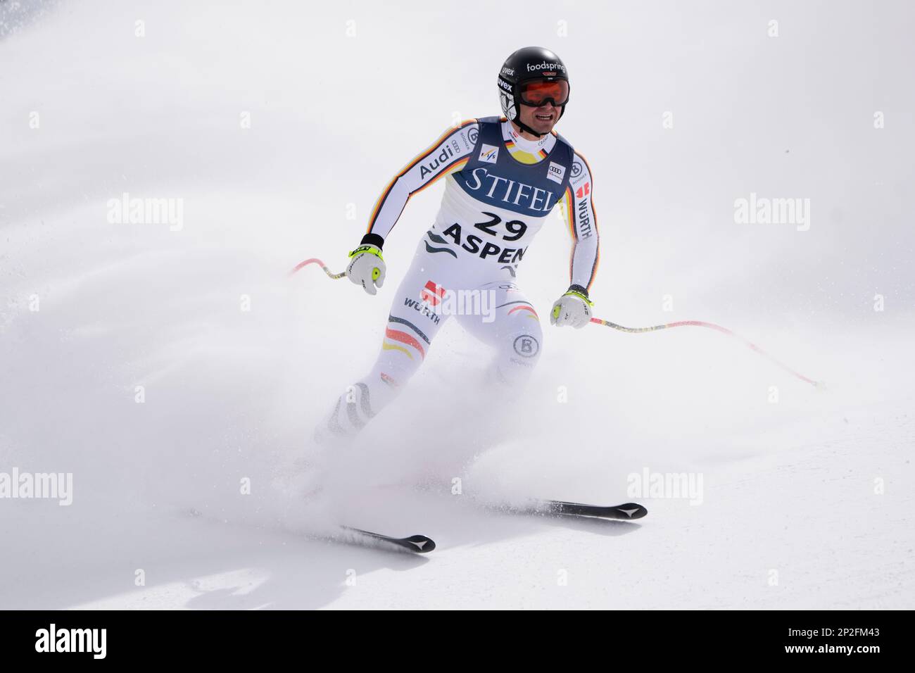 Germany's Andreas Sander finishes his run during a men's World Cup ...
