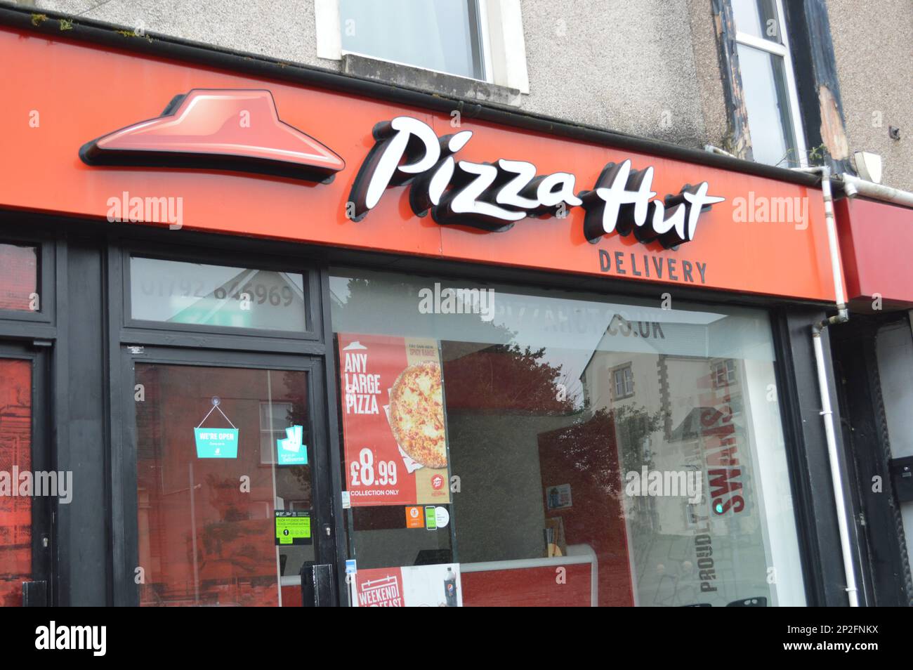 4th March 2023, Swansea, Wales, United Kingdom. Pizza Hut Delivery on