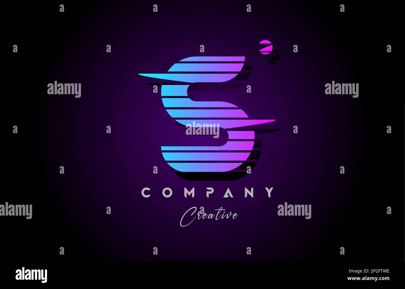 pink blue S alphabet letter logo icon design with line stripe and ...