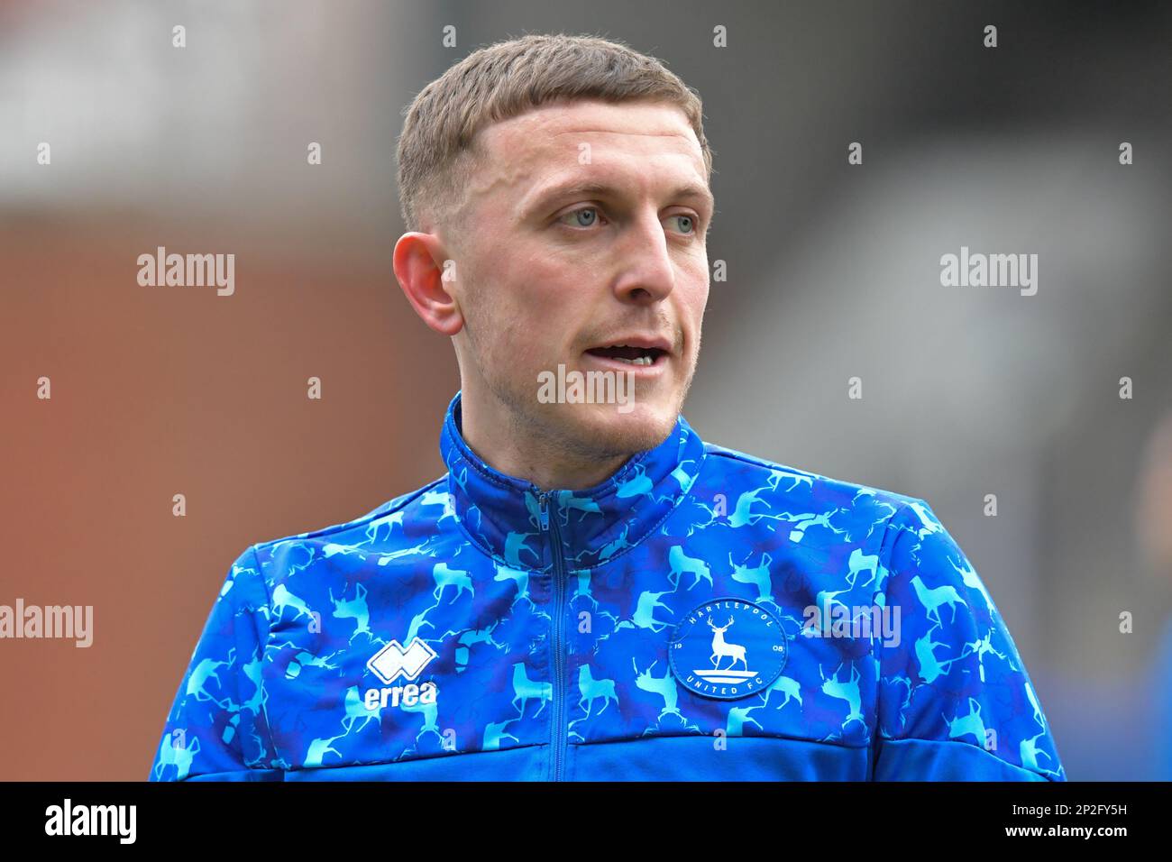 Hartlepool United's Ollie Finney during the Vanarama National League match  between Altrincham and Hartlepool United at Moss Lane, Altrincham on  Tuesday 19th September 2023. (Photo: Scott Llewellyn