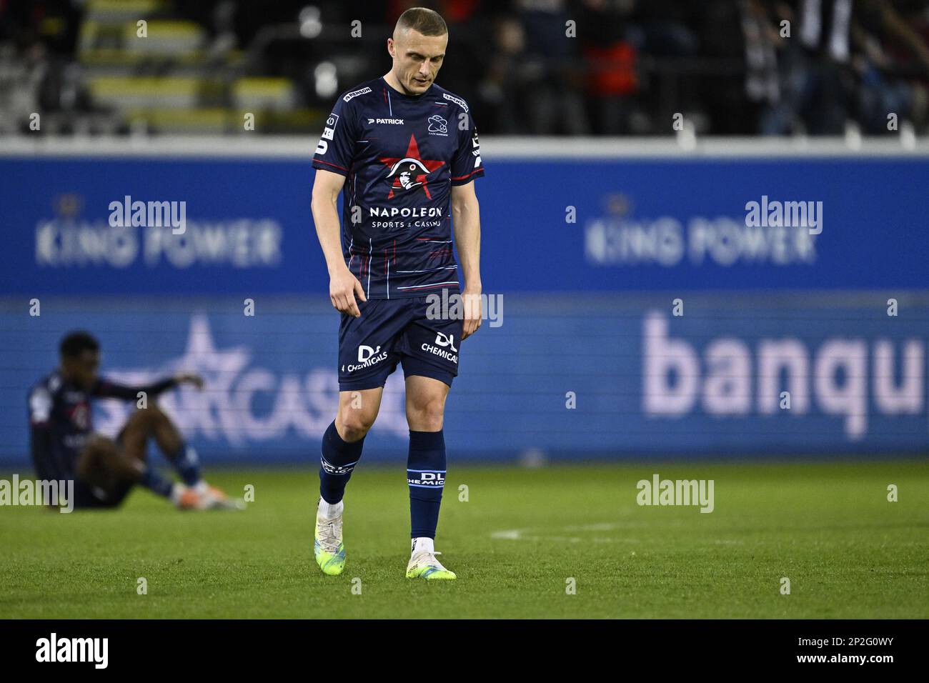 Essevee's Timothy Derijck looks dejected after losing a soccer match