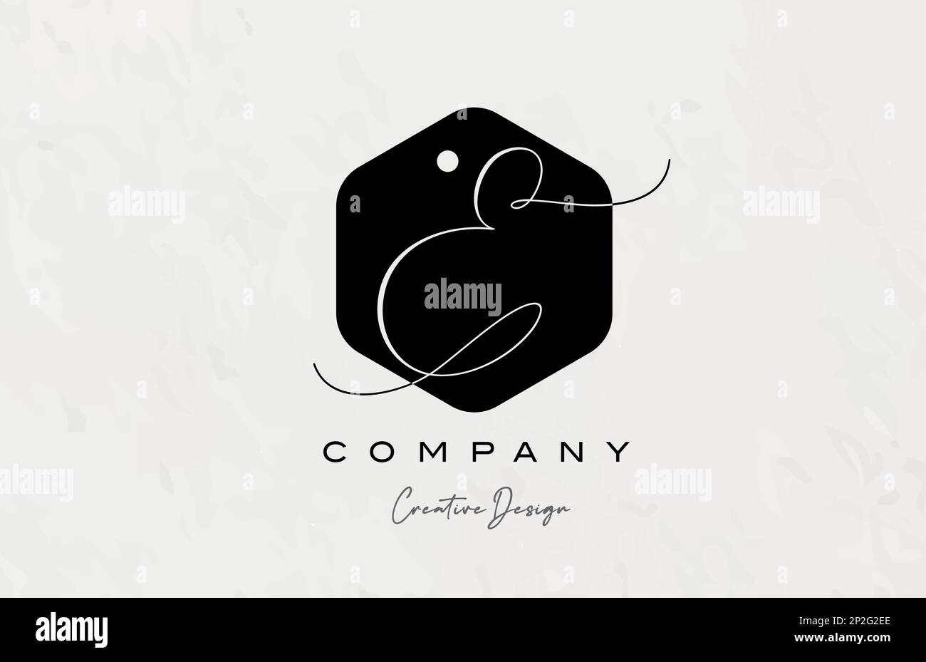 black and white polygon E alphabet letter logo icon design with dot and ...