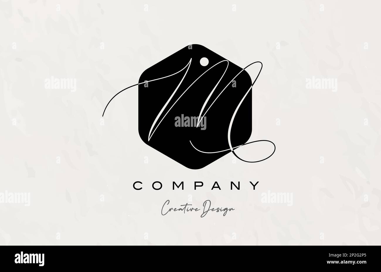 black and white polygon M alphabet letter logo icon design with dot and ...