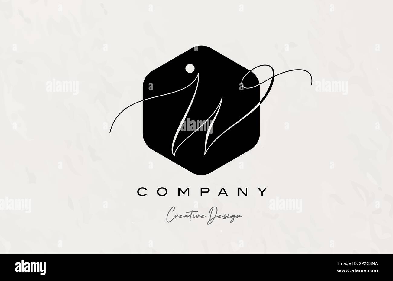 black and white polygon W alphabet letter logo icon design with dot and ...