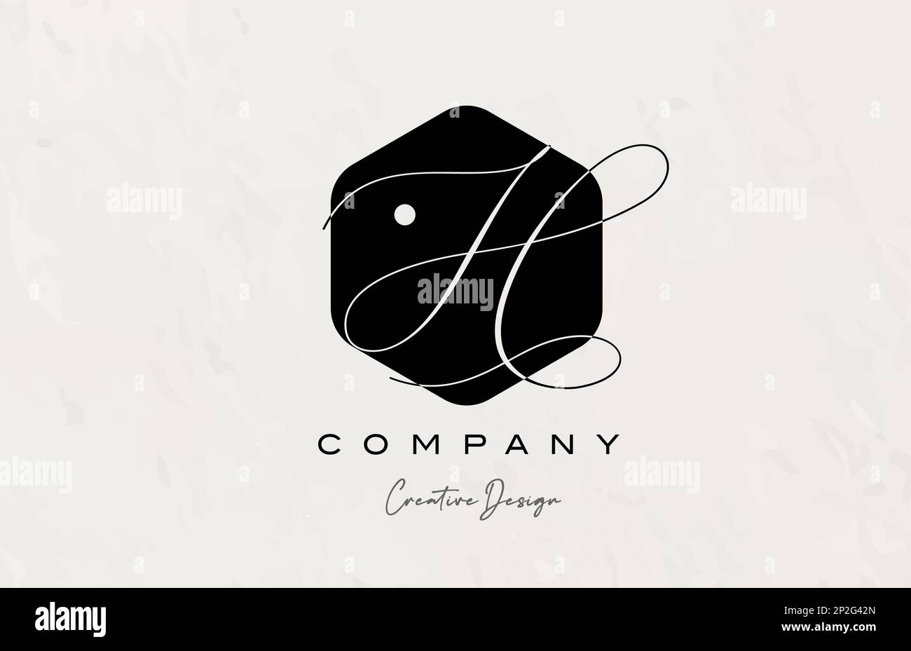 black and white polygon H alphabet letter logo icon design with dot and ...