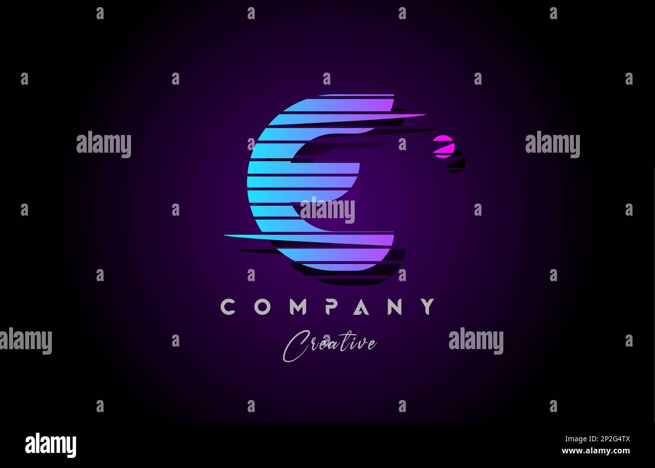 pink blue E alphabet letter logo icon design with line stripe and ...