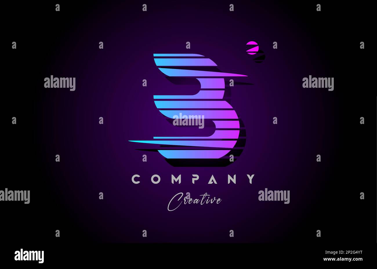 pink blue B alphabet letter logo icon design with line stripe and ...
