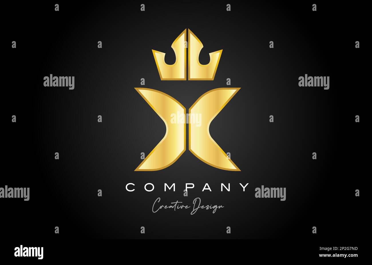 Golden Letter FX Template Logo Luxury Gold Letter with Crown