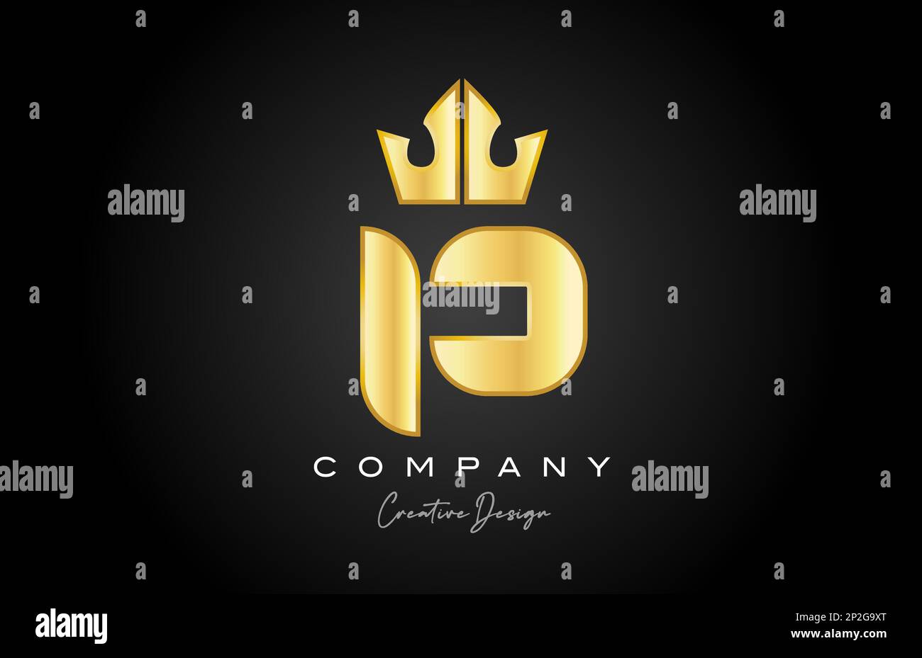 gold golden P alphabet letter logo icon design. Creative crown king ...