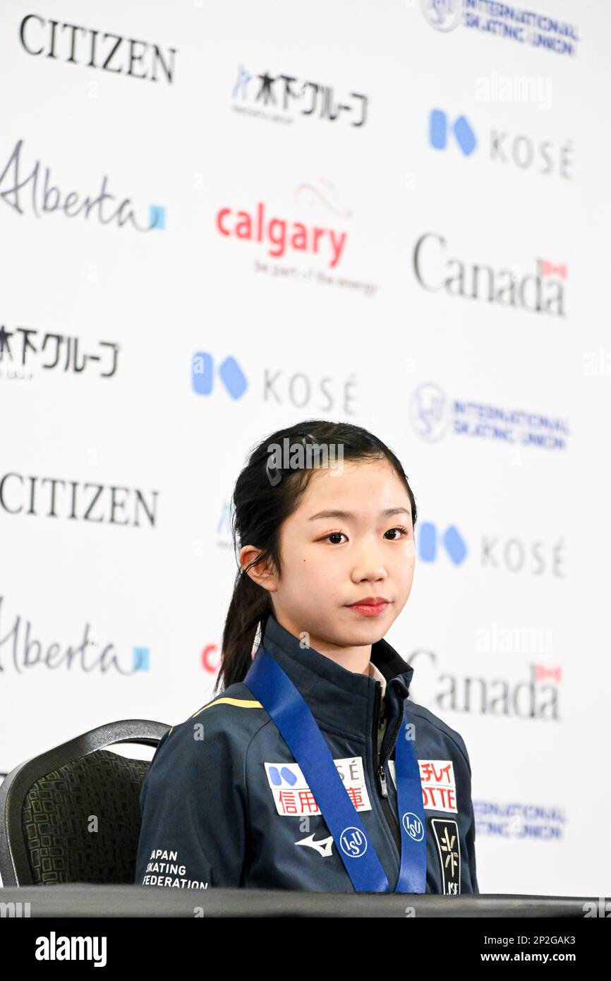 Ami NAKAI (JPN) at press conference, at the ISU World Junior Figure