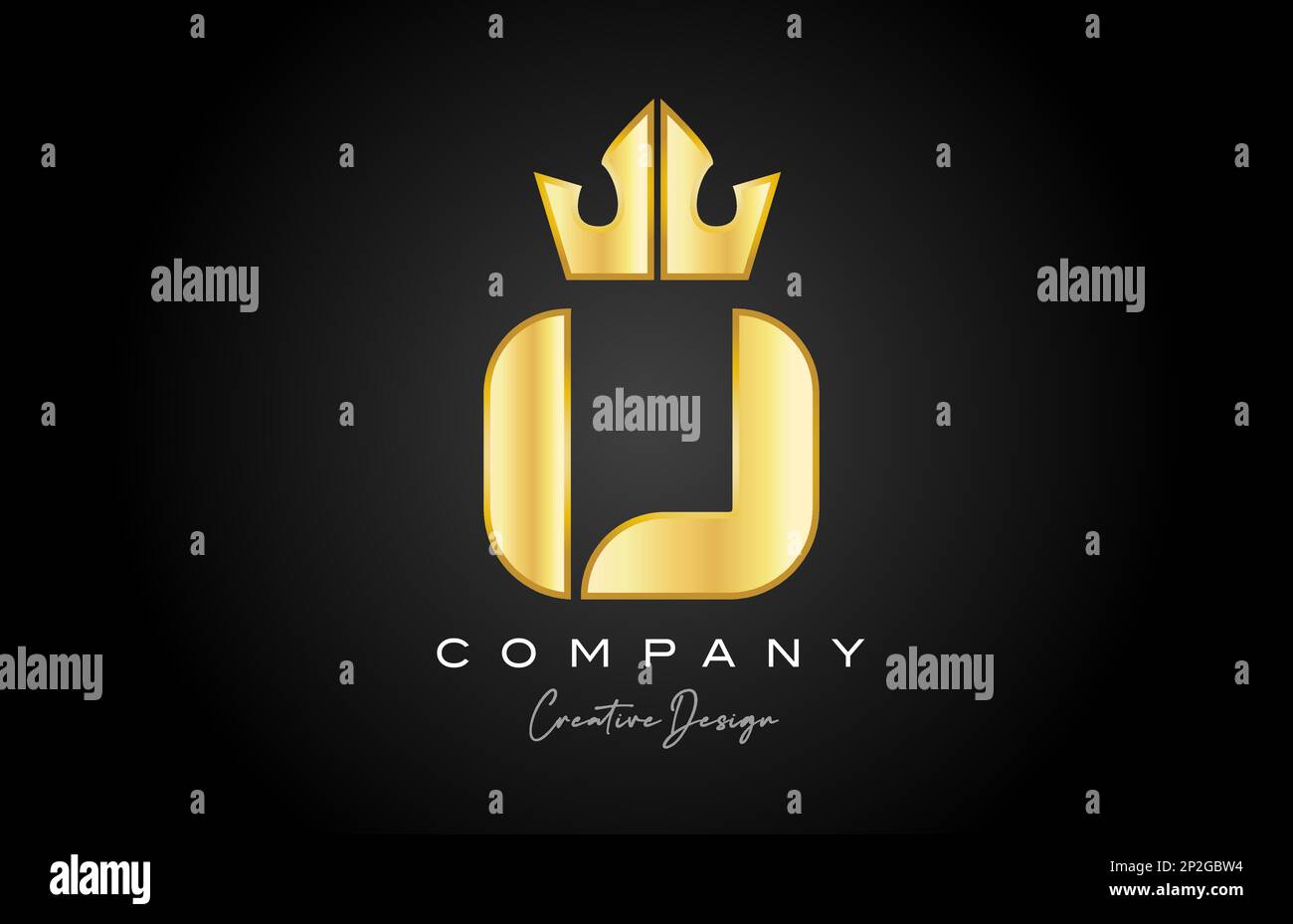 gold golden U alphabet letter logo icon design. Creative crown king ...