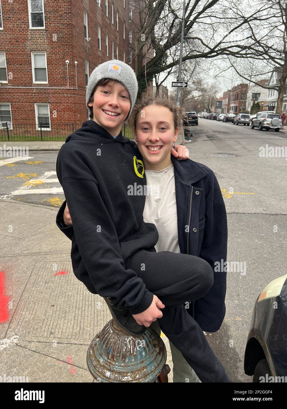 Portrait of brother and sister, 16 & 12 years old Stock Photo - Alamy