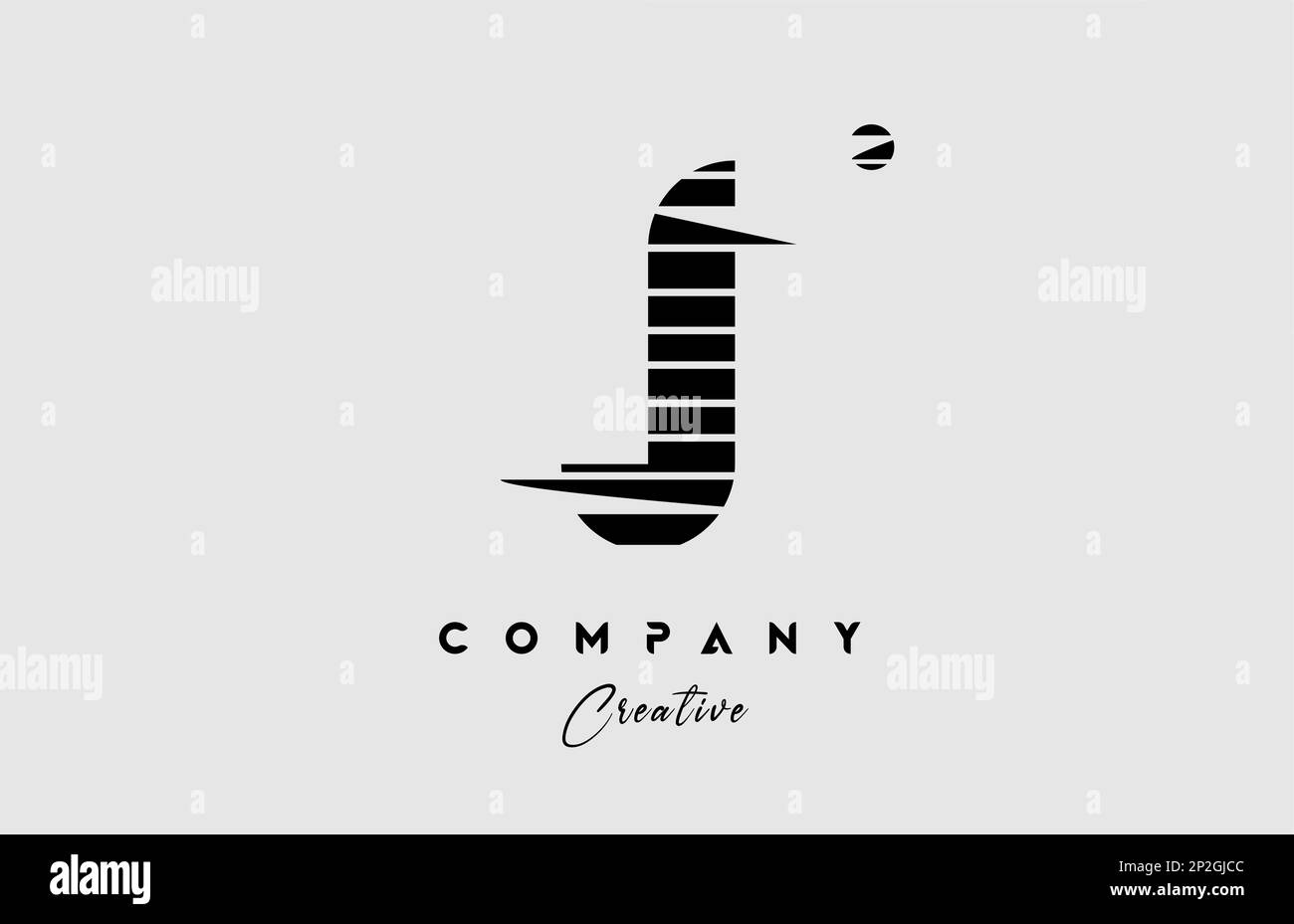 lines J alphabet letter logo icon design in black and white. Creative ...