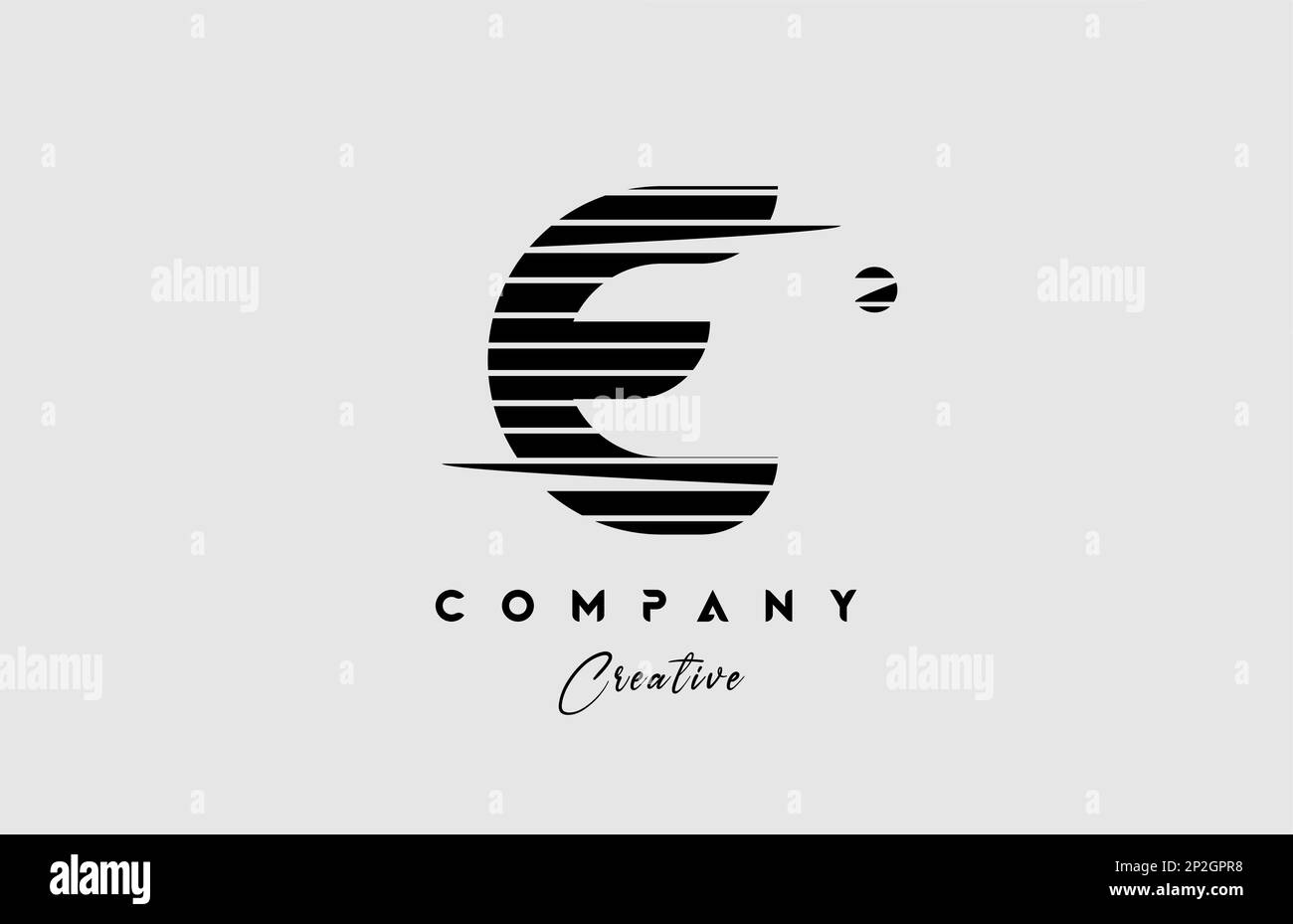 lines E alphabet letter logo icon design in black and white. Creative ...