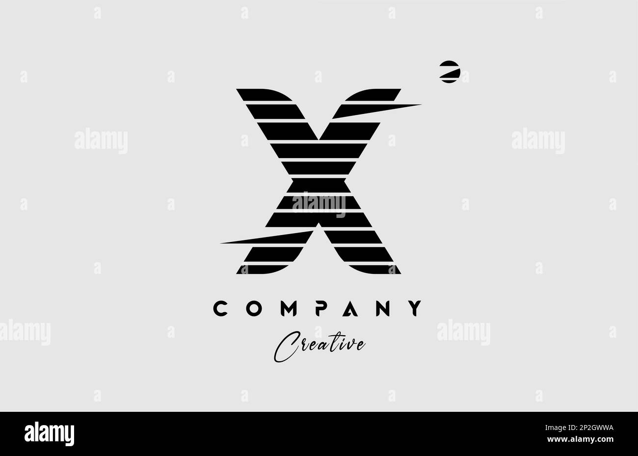 lines X alphabet letter logo icon design in black and white. Creative ...