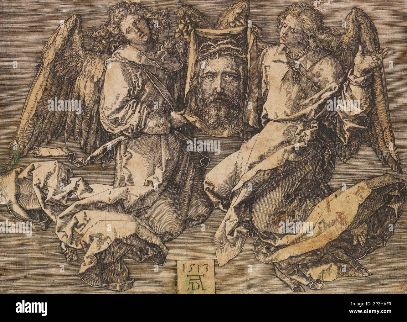 The Sudarium held by two angels, 1513. Private Collection. Stock Photo