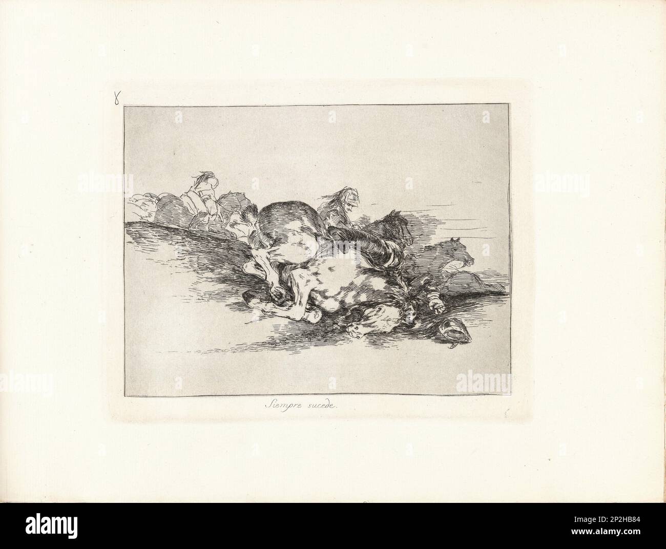 Los Desastres de la Guerra (The Disasters of War), Plate 8: Siempre sucede (This always happens), 1810s. Private Collection. Stock Photo