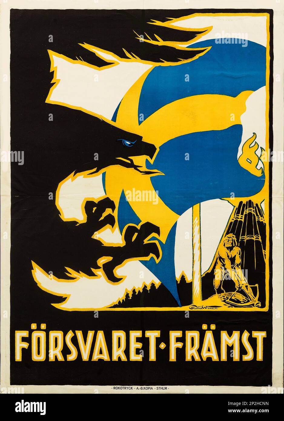 F&#xf6;rsvaret Fr&#xe4;mst (Defense primarily) , 1914. Private Collection. Stock Photo