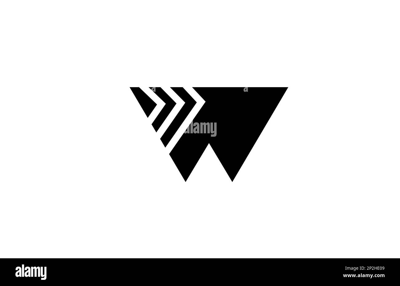 black white geometric W alphabet letter logo icon design. Creative ...