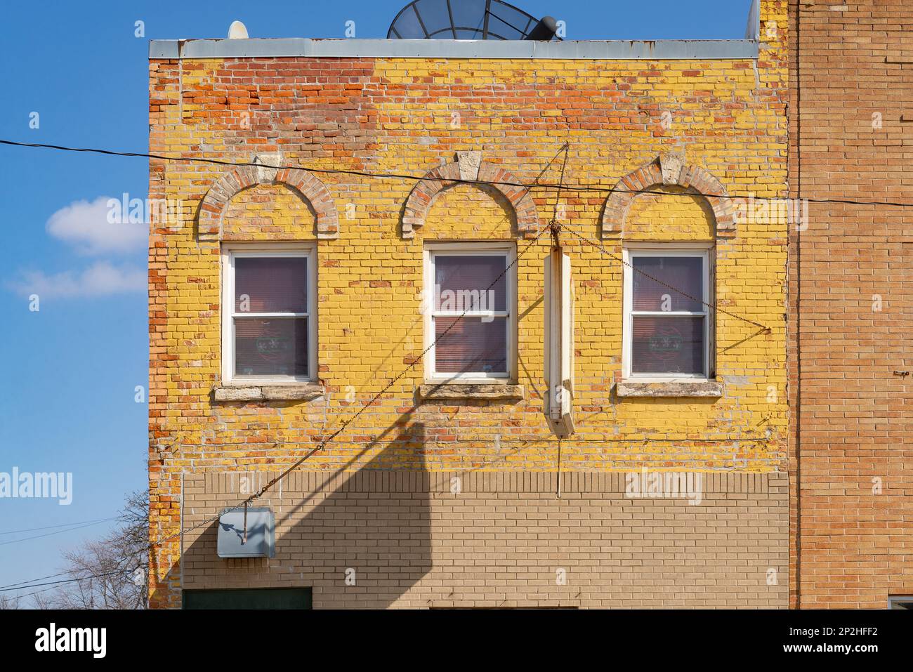 Downtown building and storefront in Tonica, Illinois, USA Stock Photo