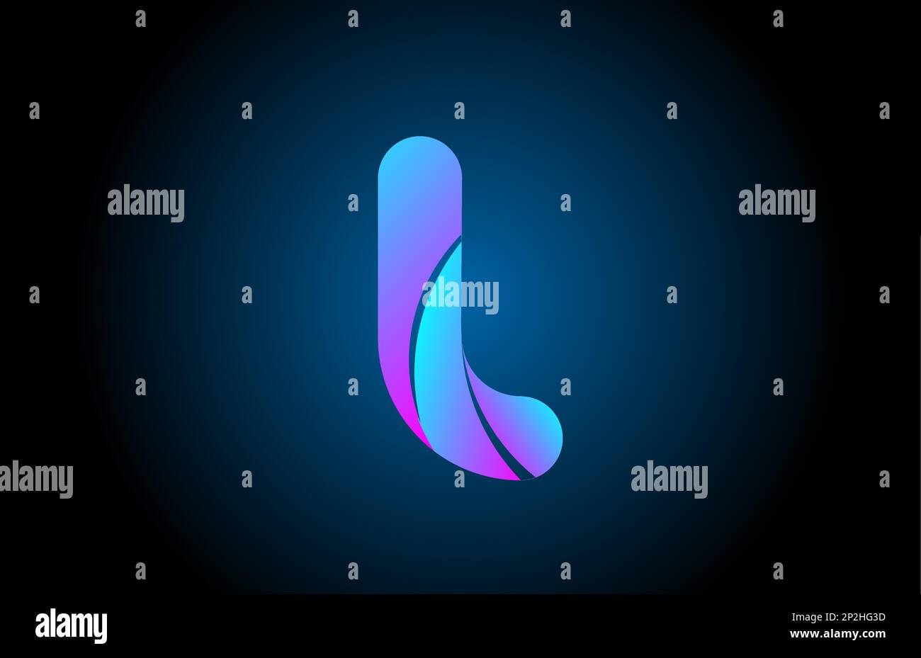 blue pink L alphabet letter logo icon design with gradient color ...
