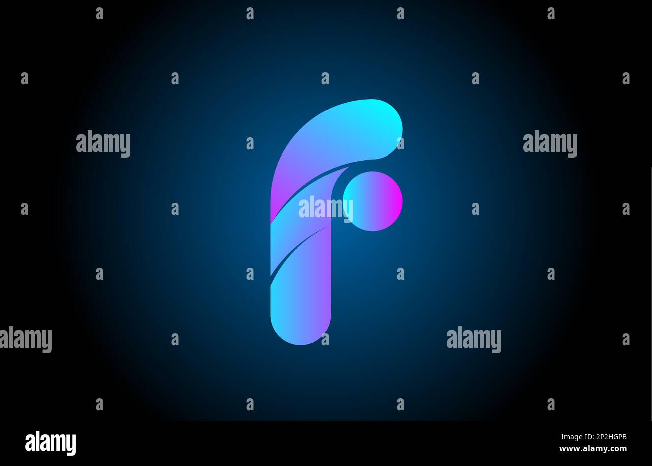 blue pink F alphabet letter logo icon design with gradient color ...